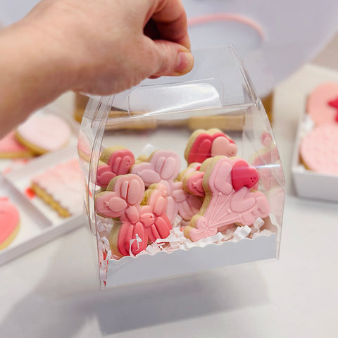 Cookie /Desert Box with Clear Handle - 12 x 8 x 9.3cm