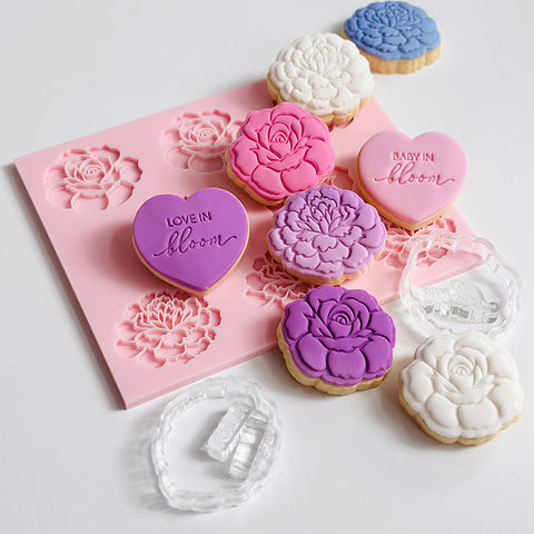 Pattern Shape Plate Kit-  Mini Rose and Carnation