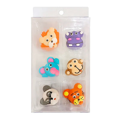 Cupcake Decorations- Large Safari Animal Faces- 6pack