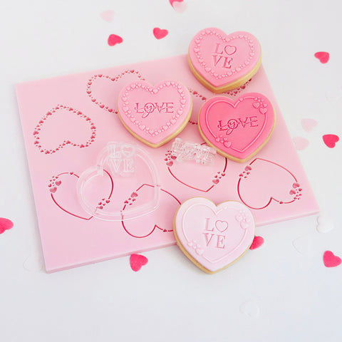 Pattern Shape Plate- Mini Heart Borders