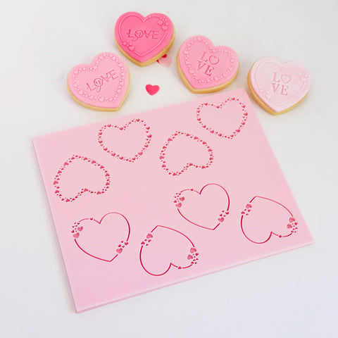 Pattern Shape Plate- Mini Heart Borders