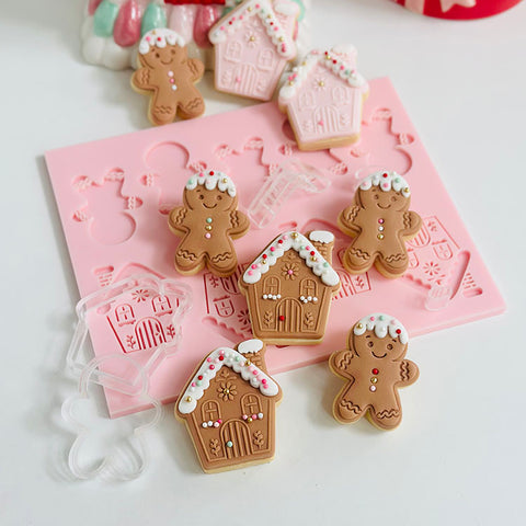 Pattern Shape Plate Kit- Mini Gingerbread House and Man