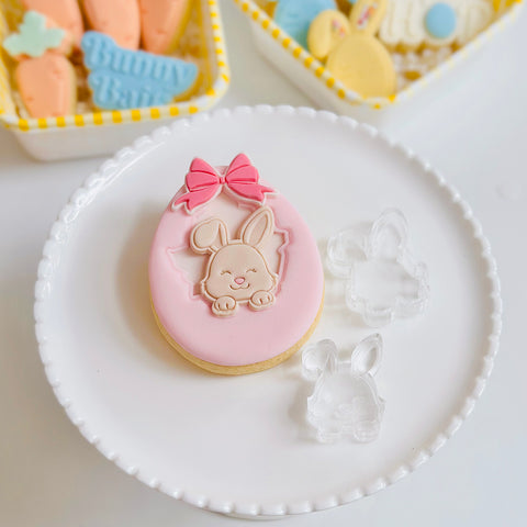 Little Imprints Stamp & Cutter - Peeping Bunny #2