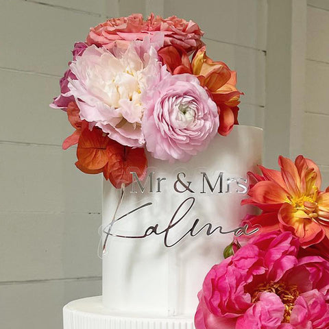 Custom Acrylic Cake Topper - Mr & Mrs Name