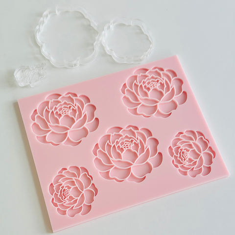Pattern Shape Plate Kit-  Peonies