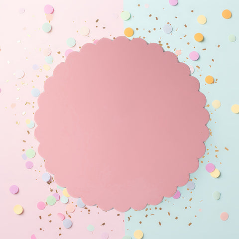 Scallop Round Cake Board - Pink-10inch