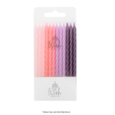 Wish Spiral Pink to Purple Candles - 24 Pack