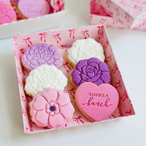 Cookie /Dessert Box with Clear Lid - Pretty Bows