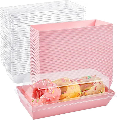 Cookie /Desert Box with Clear Lid -  19cm x 8.5cm x 6.5cm