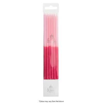Wish block colour candles - Pink - 12 pack