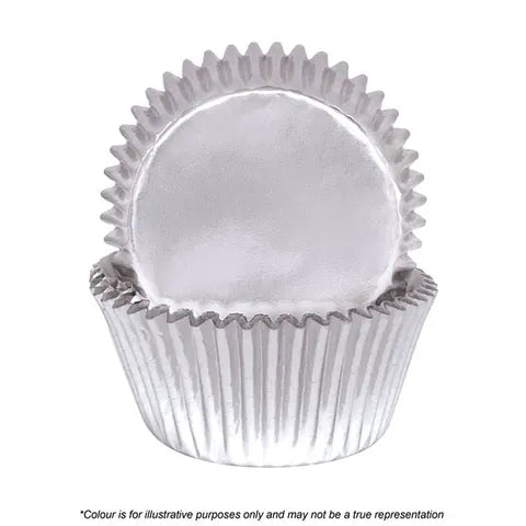 Small Silver Cupcake Papers- 72 pack