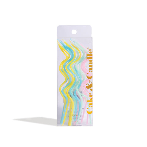 Swirly Pastel Candles - 16 Pack