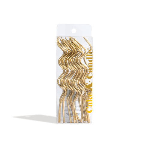 Swirly Gold Candles - 16 Pack