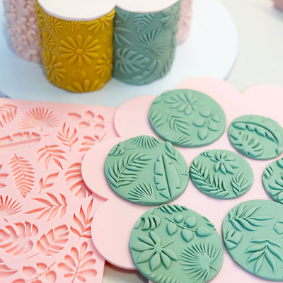 Fondant Pattern Plate- Tropical Foliage