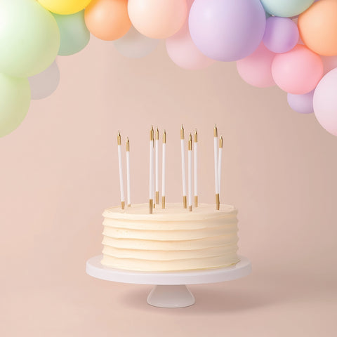 Gold Double Dipped Candle - White-12pack