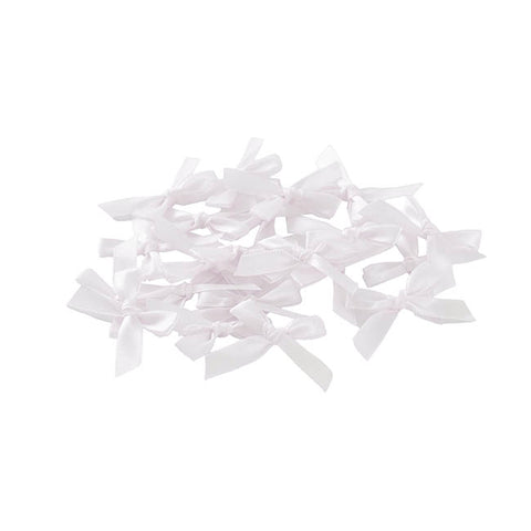 Mini Bows 24pack - Satin- White