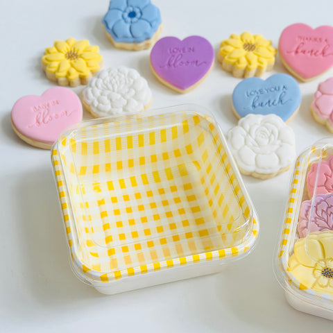 Cookie /Dessert Box with Clear Lid - Gingham