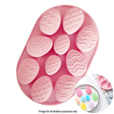 Silicone Easter Egg Assorted Cavity Mould - 10 Cavities