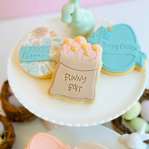 Raised  Cookie Embosser - Bunny Bait