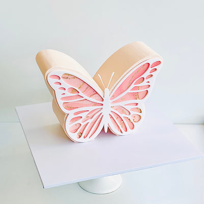 Acrylic "Cake Shape Guides" - Butterfly- With Front Detail Plaque