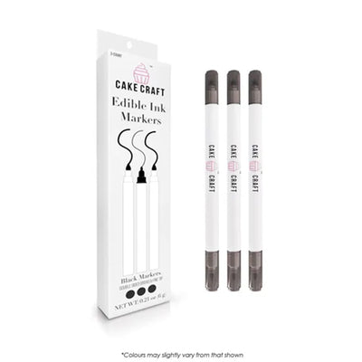 Cake Craft Edible Markers - Black - 3 pack