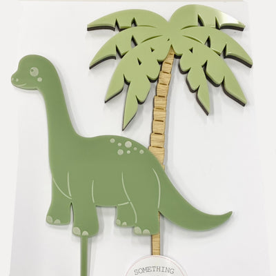 Acrylic Cake Topper - Dinosaur and Palm tree