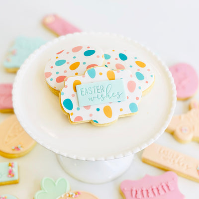 Mini Cookie Embosser -  Easter Wishes - TEXT ONLY