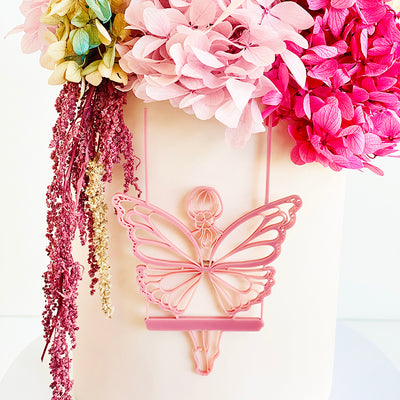 Acrylic Cake Plaque Art - Fairy Swing