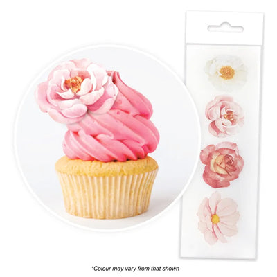 Cupcake Wafer Shapes - Assorted Flowers