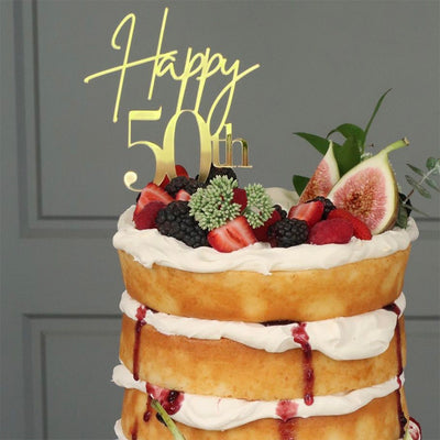 Acrylic Cake Topper - Happy Age - Mixed Font