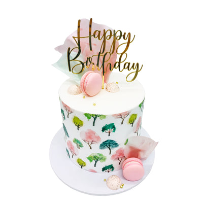Acrylic/Wooden Cake Topper - Happy Birthday