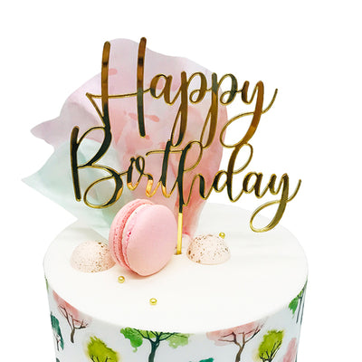 Acrylic/Wooden Cake Topper - Happy Birthday