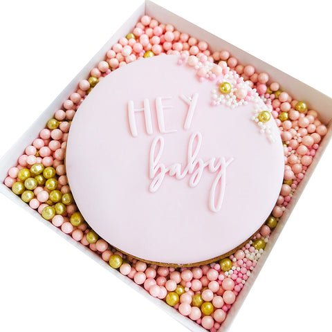 Raised Cookie Embosser - Hey Baby