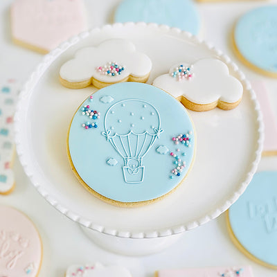 Raised  Cookie Embosser - Hot Air Ballon and Teddy