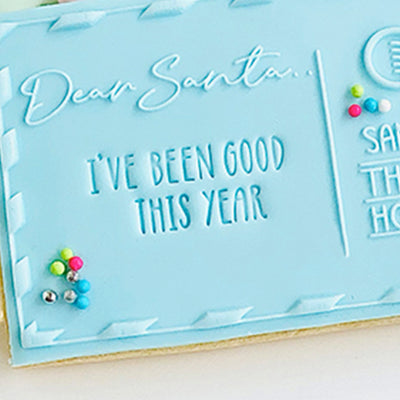 Mini Cookie Embosser - I've Been good this year ( dear santa/postcard not included)