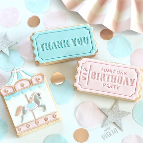 Cookie Cutter Embosser Set - Thankyou Ticket