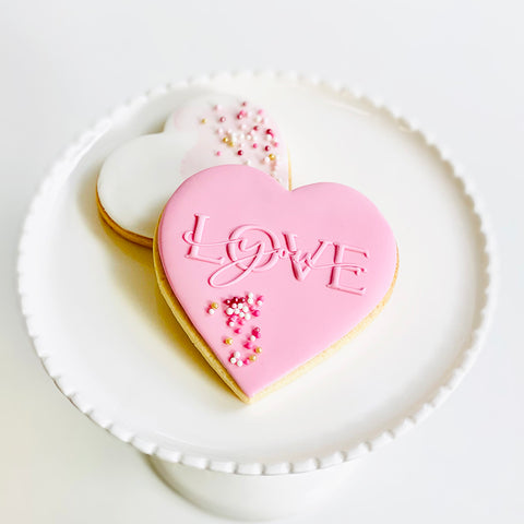 Raised  Cookie Embosser - Love You - Overlaping Fonts