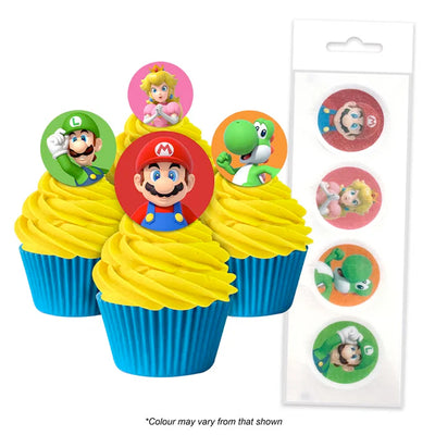 Cupcake Wafer Shapes - Mario- 16 pieces