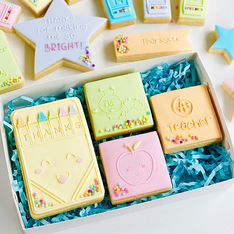 Raised  Cookie Embosser - Mini Trio Set - Cute Teacher