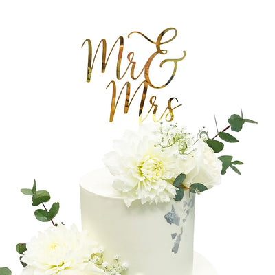 Acrylic/Wooden Cake Topper - Mr and Mrs