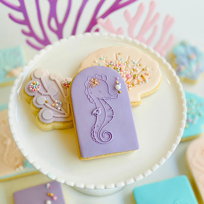 Raised  Cookie Embosser - Pretty Seahorse