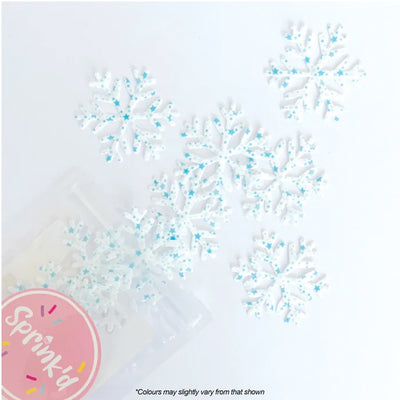 Wafer Paper Shapes Decorations - Star Speckled Snowflakes