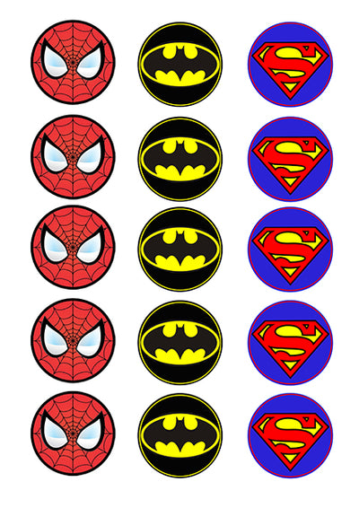 Cupcake and Cookie Toppers- Super Heroes
