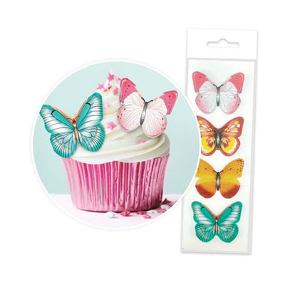 Cupcake Wafer Shapes - Butterflies - Mixed
